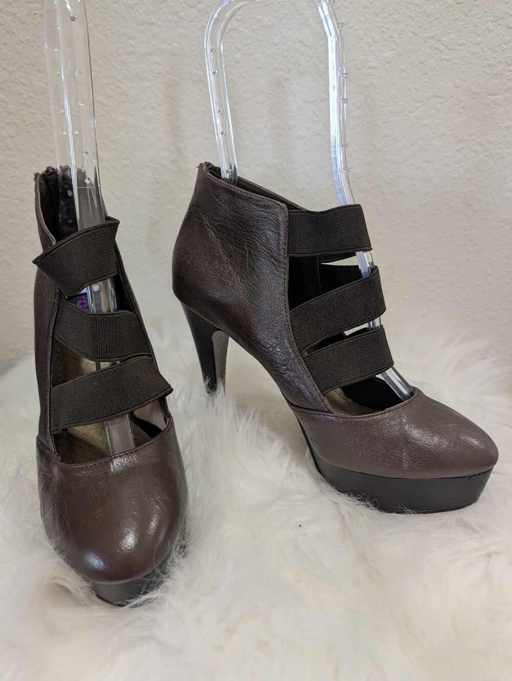 Brown Women's Strappy Platform Heels